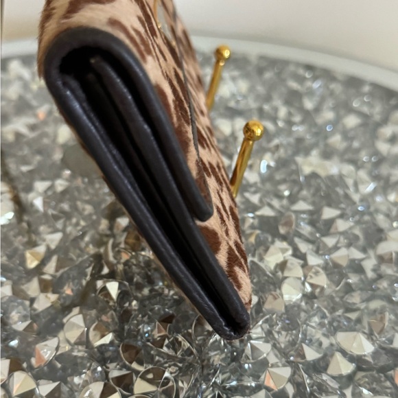 Authentic PRADA Calf Hair Leopard Print Continental Flap Wallet - Picture 2 of 11